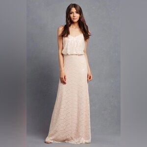 Donna Morgan Olivia Apricot Blush Sequin Dress Size 16